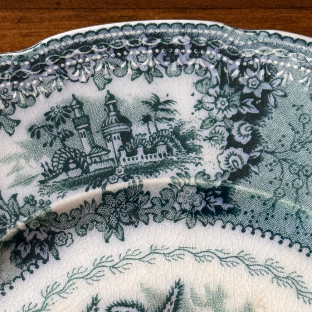 Antique New Wharf Pottery “Oriental” Flow Blue Plate - Picture 13 of 14